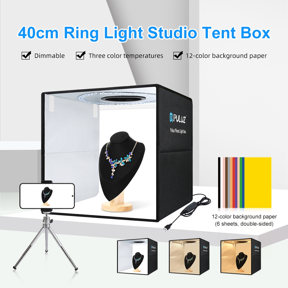 PULUZ 40cm Folding Portable Ri - Photography Lighting Backdrop 评论和价格
