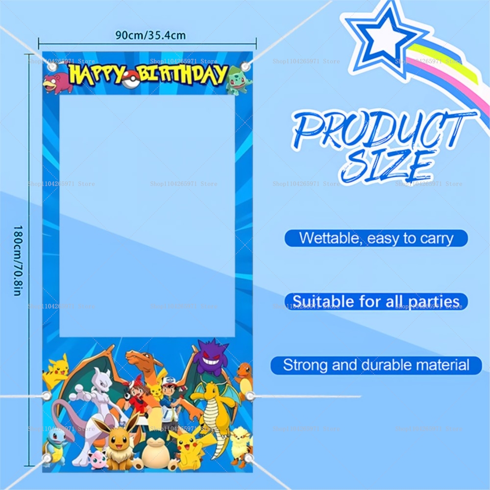 Pokemon Pikachu Photo Booth Fr - Photography Lighting Backdrop 评论和价格