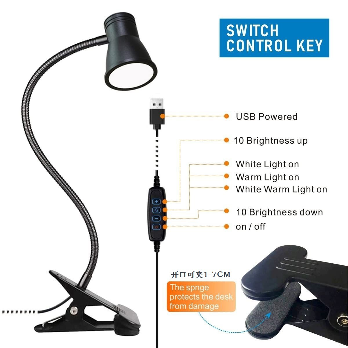 LED clip desk lamp eye protect - Learn Photography Lighting 评论和价格