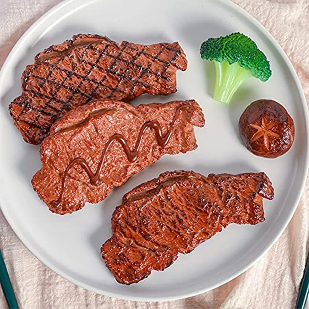 PVC Simulation Fake Steak Food - Good Lighting In Photography 评论和价格