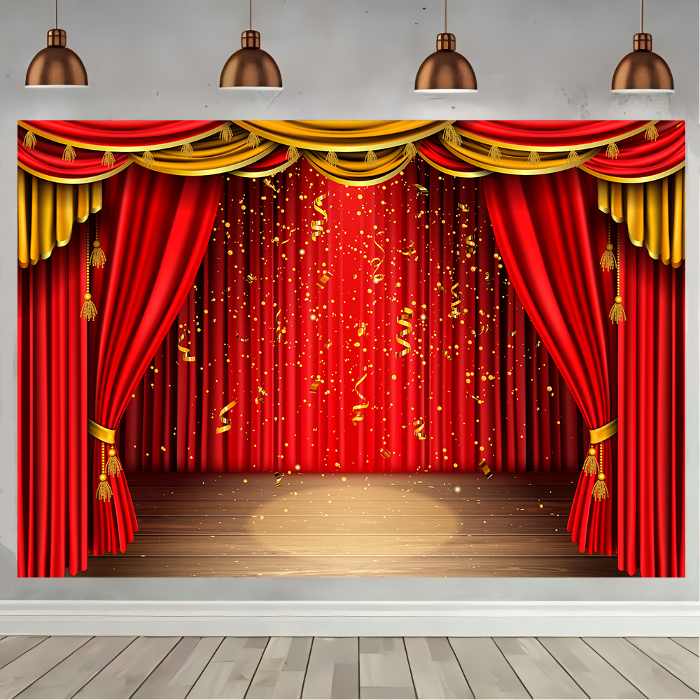 Red Theater Curtain Party Back - Photography Lighting Backdrop 评论和价格