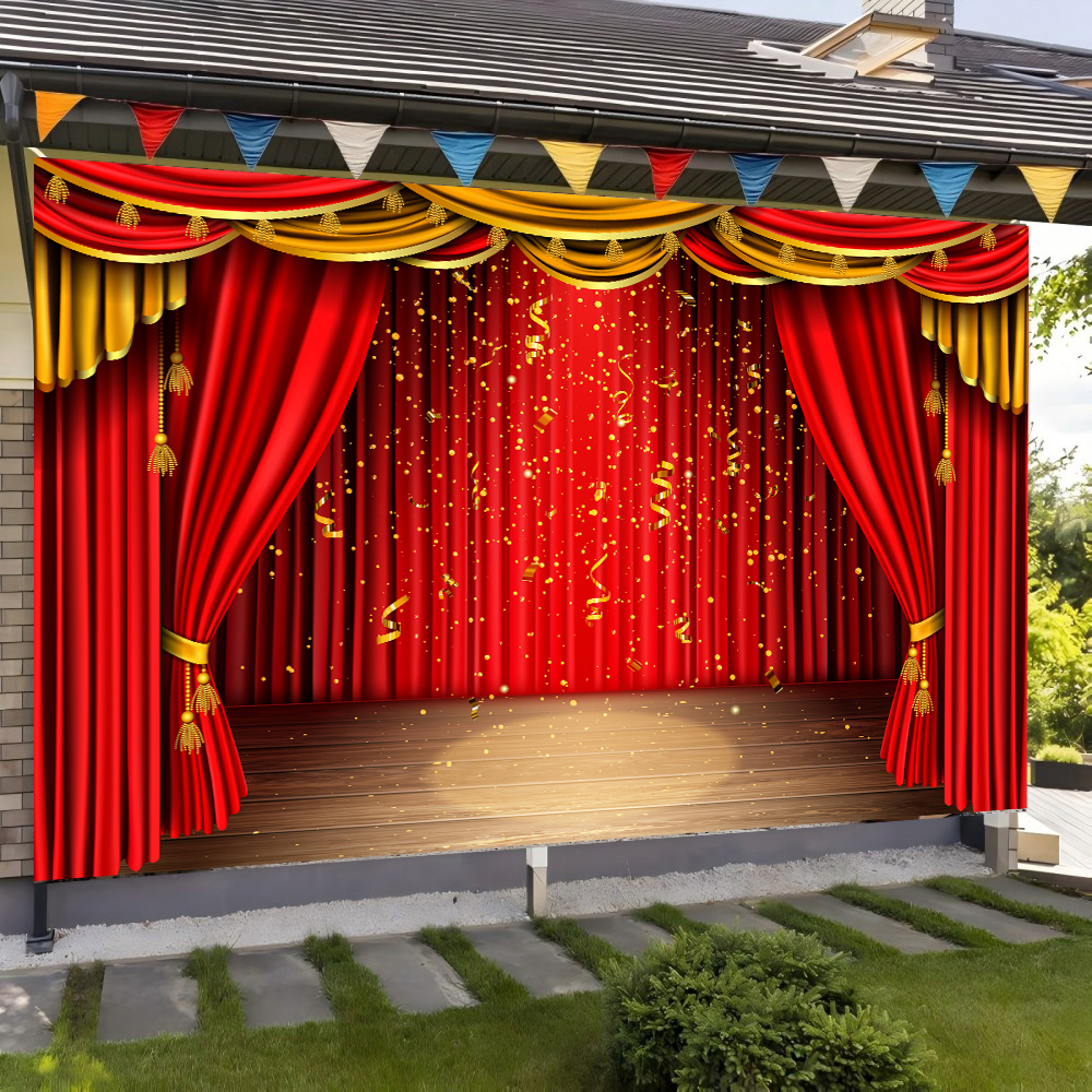 Red Theater Curtain Party Back - Photography Lighting Backdrop 评论和价格