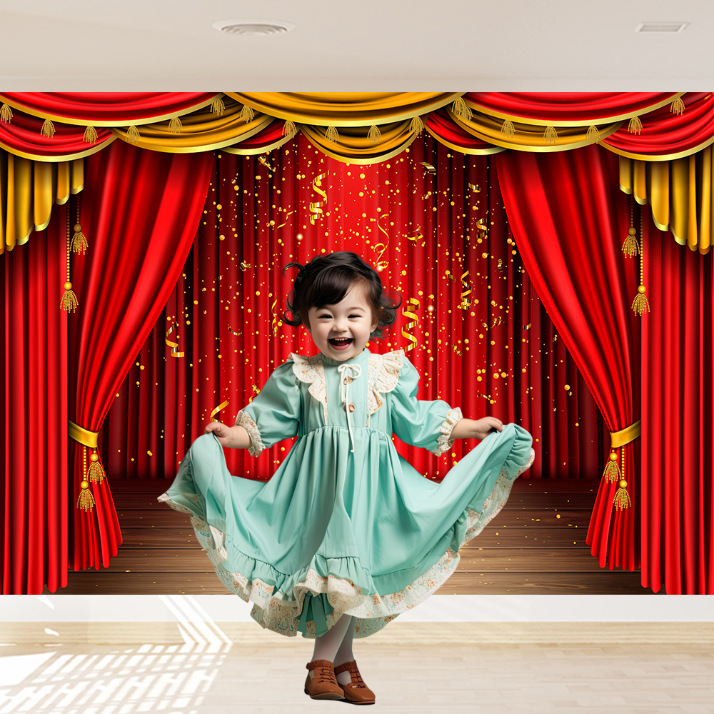 Red Theater Curtain Party Back - Photography Lighting Backdrop 评论和价格