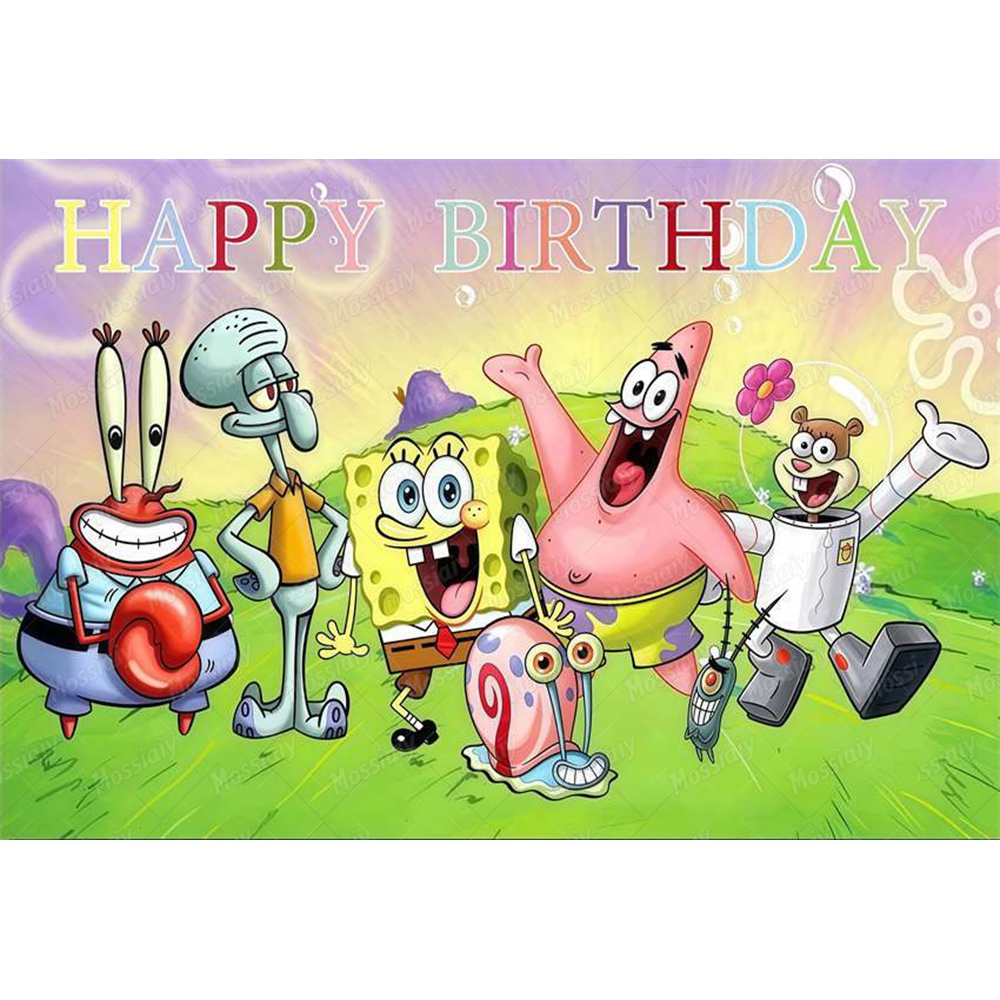 SpongeBob Theme Backdrop Carto - Photography Lighting Backdrop 评论和价格
