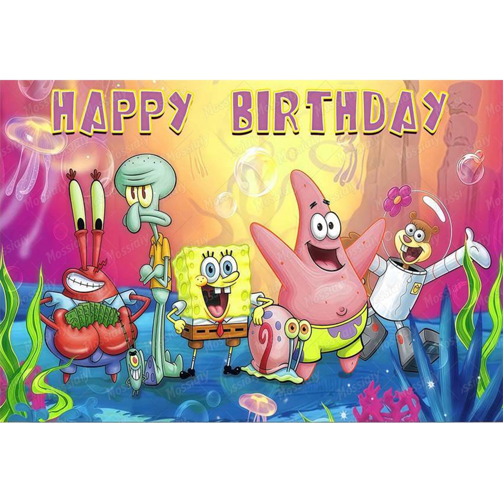 SpongeBob Theme Backdrop Carto - Photography Lighting Backdrop 评论和价格