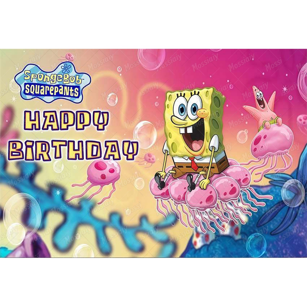 SpongeBob Theme Backdrop Carto - Photography Lighting Backdrop 评论和价格