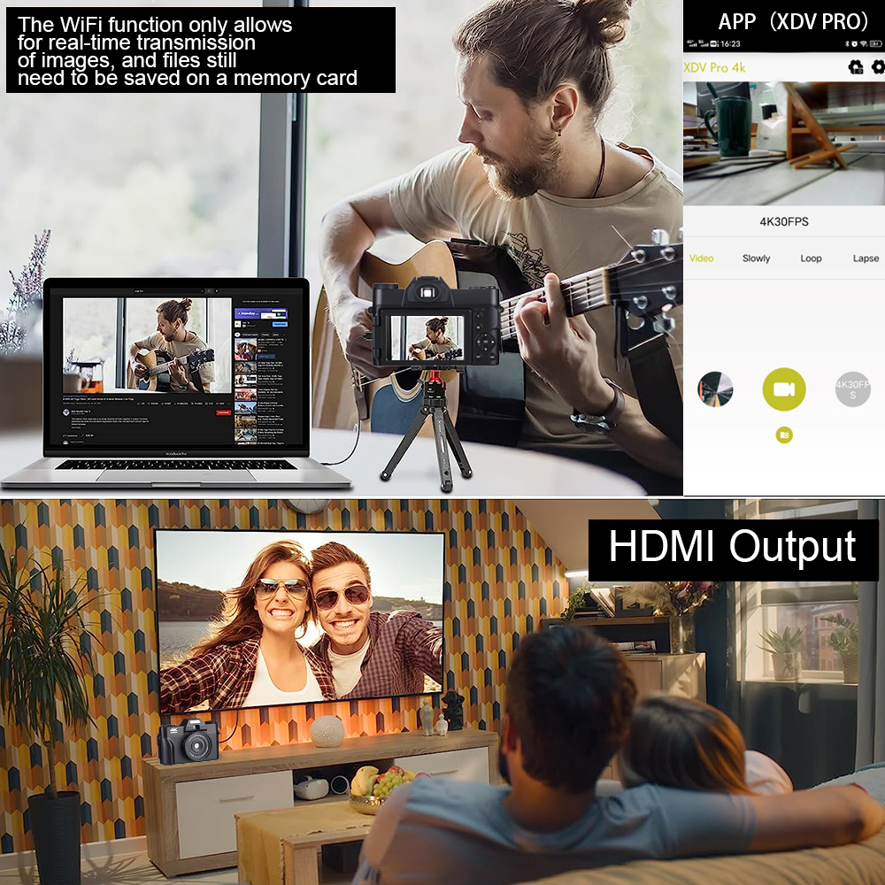 4K HD Video Camera 48MP DSLR D - Photography Natural Lighting 评论和价格