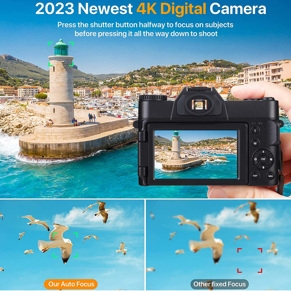 4K HD Video Camera 48MP DSLR D - Photography Natural Lighting 评论和价格
