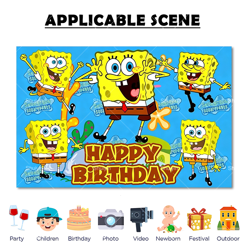 Cartoon SpongeBob Backdrop Chi - Photography Lighting Backdrop 评论和价格