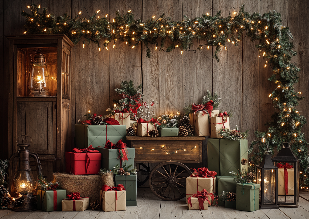 Rustic Brown Wood Wall Christm - Photography Lighting Wall 评论和价格