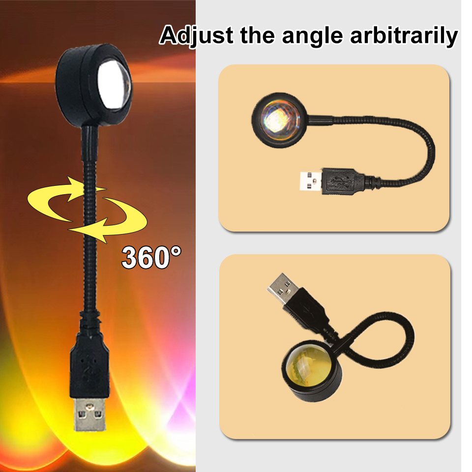 USB Sunset Lamp LED Rainbow Ne - Photography Lighting Wall 评论和价格