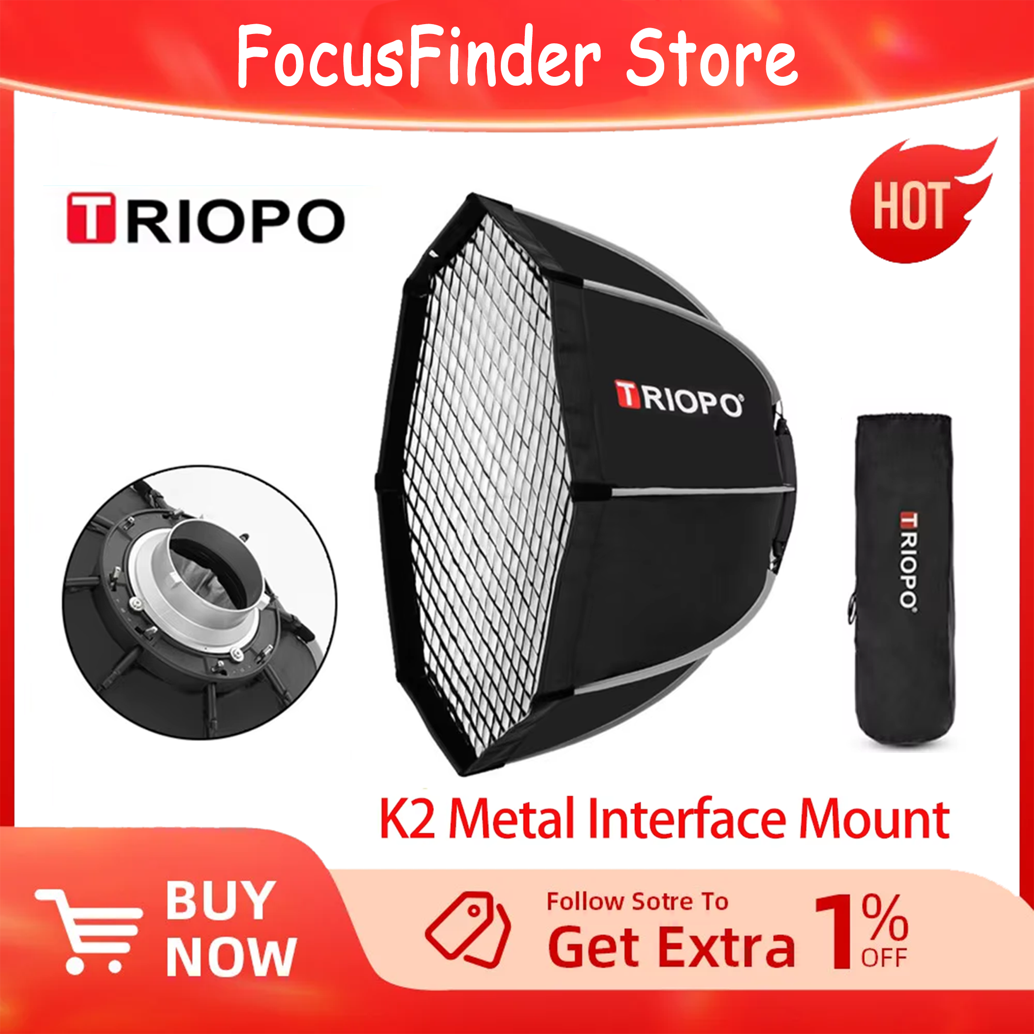 Triopo K2 55cm 65cm 90cm 120cm - Beauty Dish 55Cm 评论和价格