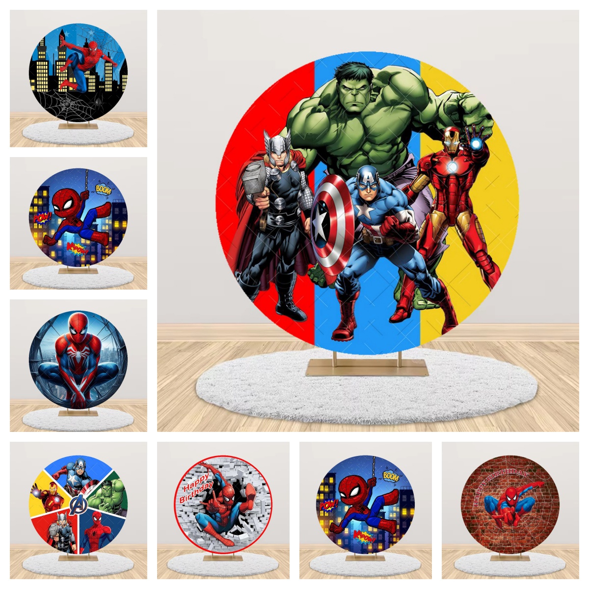 Avengers Theme Round Backdrop  - Photography Lighting Backdrop 评论和价格