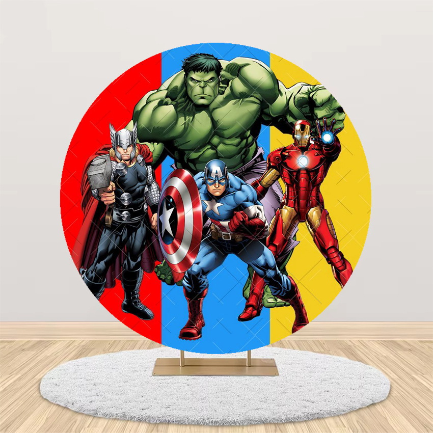 Avengers Theme Round Backdrop  - Photography Lighting Backdrop 评论和价格
