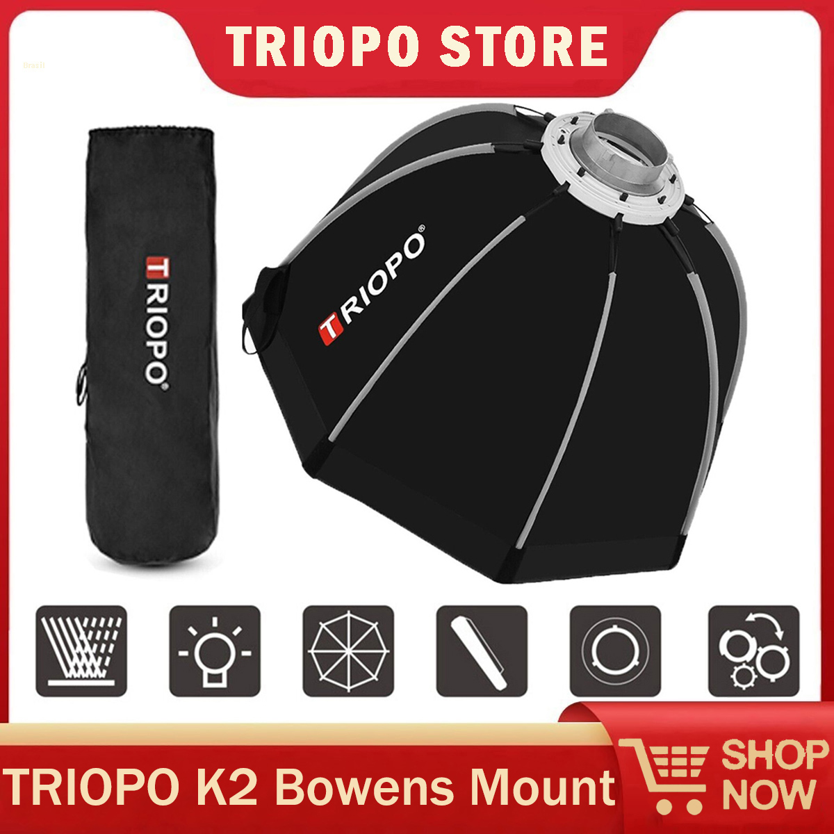 TRIOPO K2 55cm 65cm 90cm 120cm - Beauty Dish 55Cm 评论和价格
