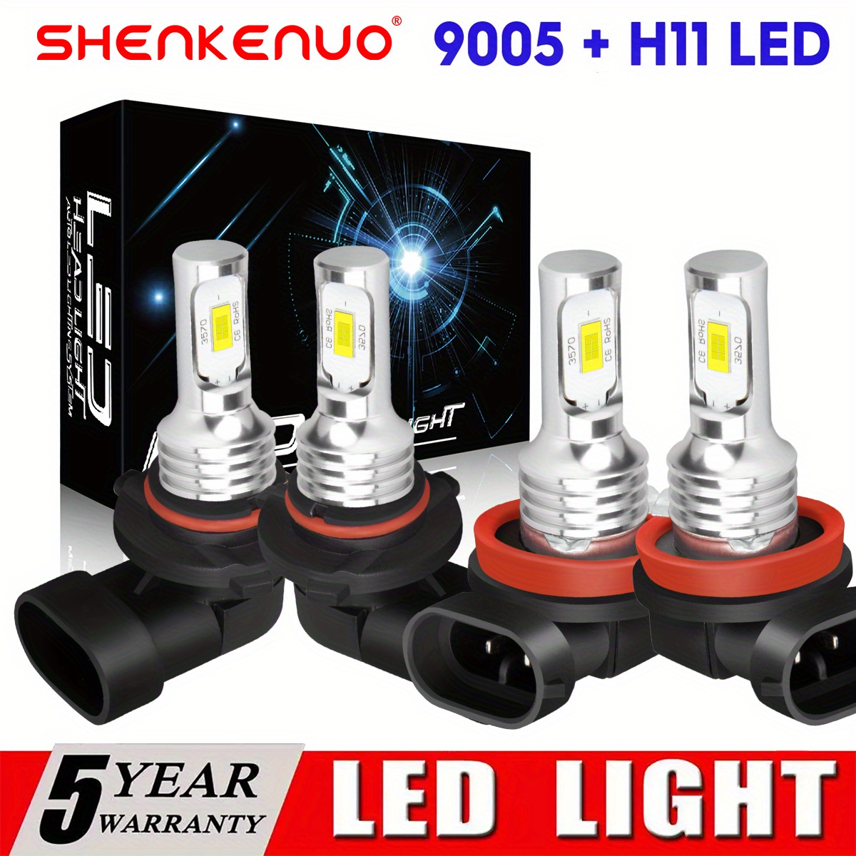 4pcs 9005+H11 36000LM 6000K Br - V Mount Battery 评论和价格