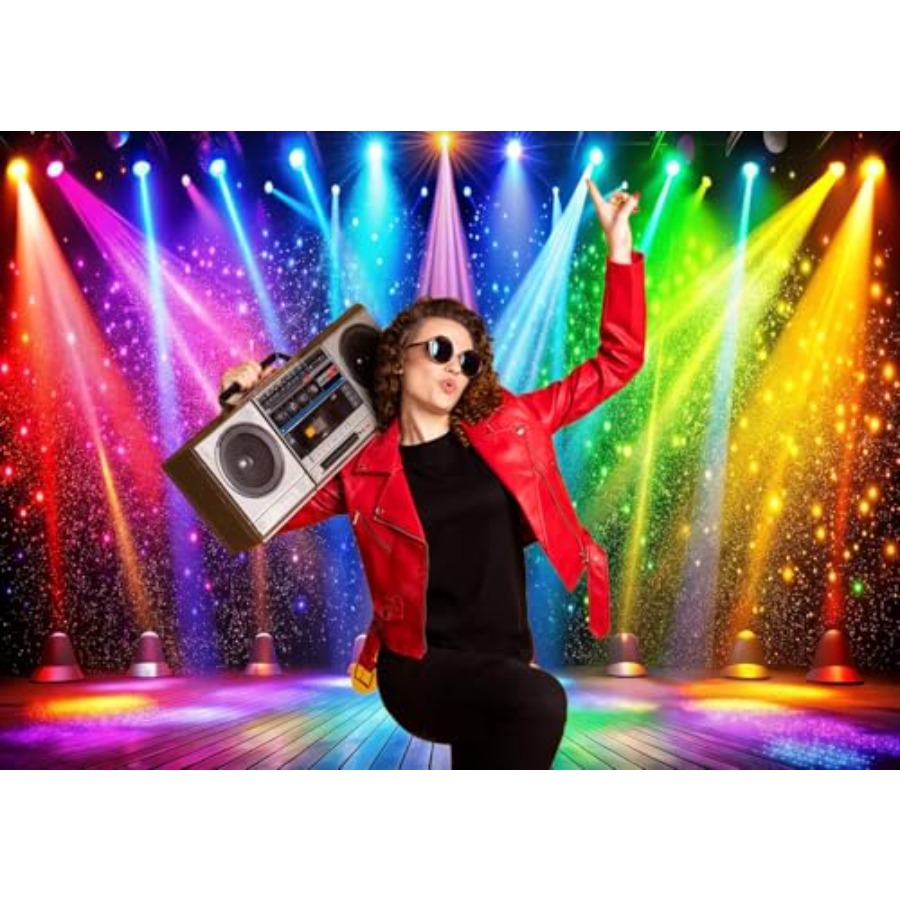 7x5ft Fabric Disco Rainbow Sta - Photography Lighting Backdrop 评论和价格