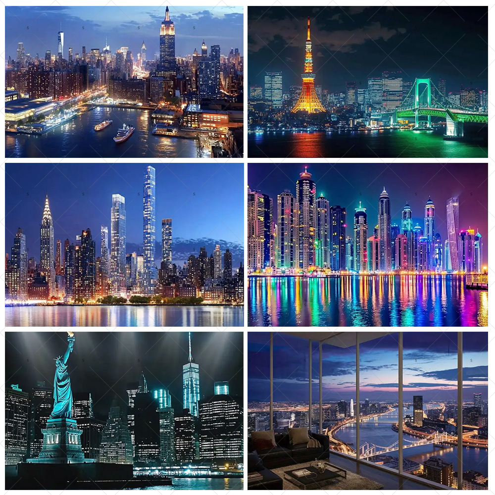 Night View High-Rise Building  - Photography Lighting Backdrop 评论和价格