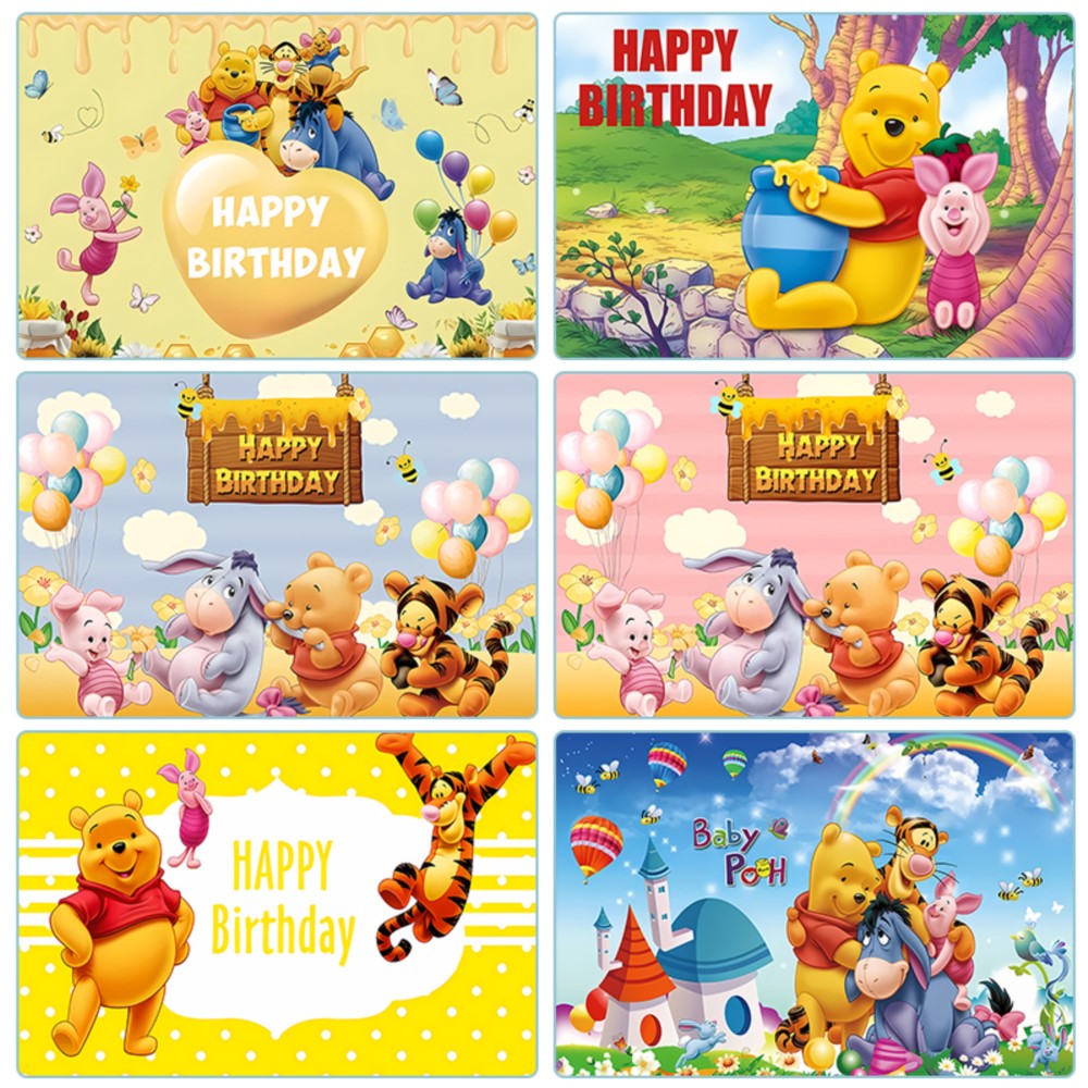 Bear Winnie The Pooh Birthday  - Photography Lighting Backdrop 评论和价格