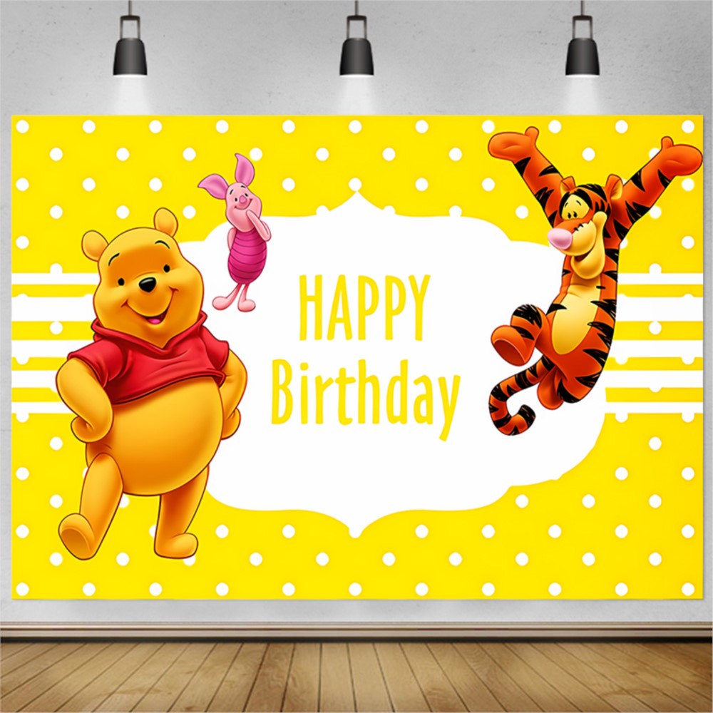 Bear Winnie The Pooh Birthday  - Photography Lighting Backdrop 评论和价格